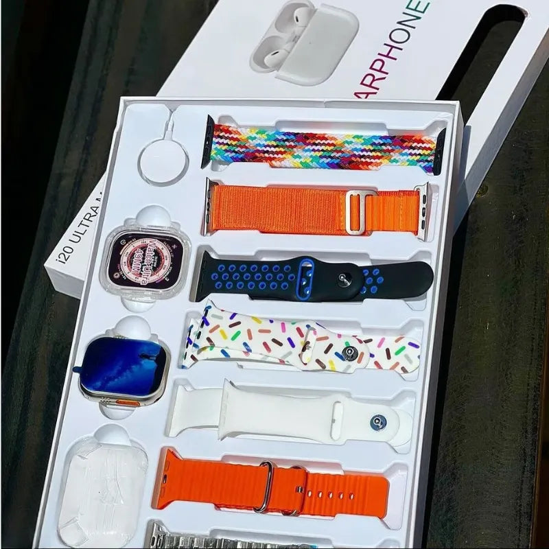 I20 Ultra Golden Smartwatch for Men & Women | Free AirPods | 100% Original